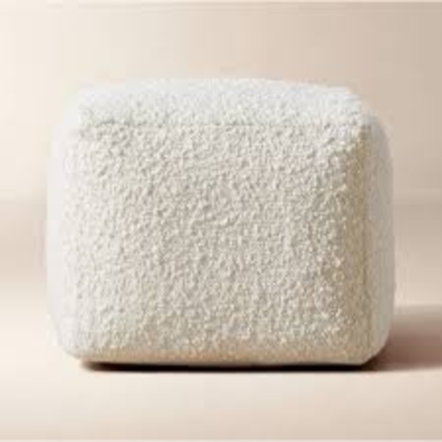 CB2 Boucle Ivory White Pouf - image-4