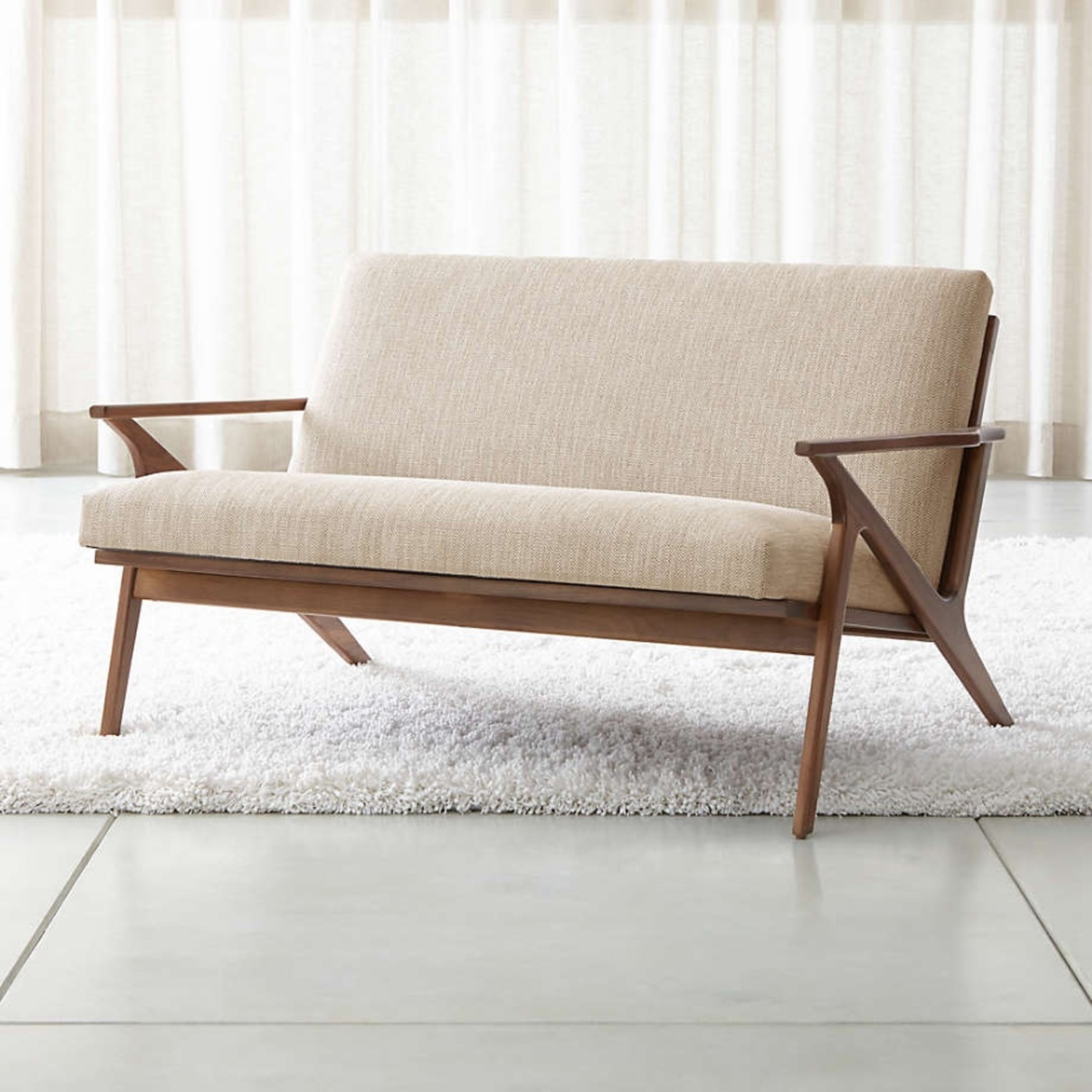 Crate & Barrel Cavett Pearl Loveseat - image-4
