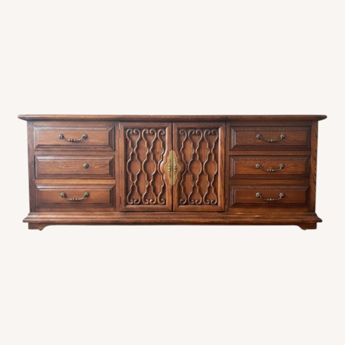 Used Vintage/Antique Finds Dark Brown Wood Sideboard for sale on AptDeco