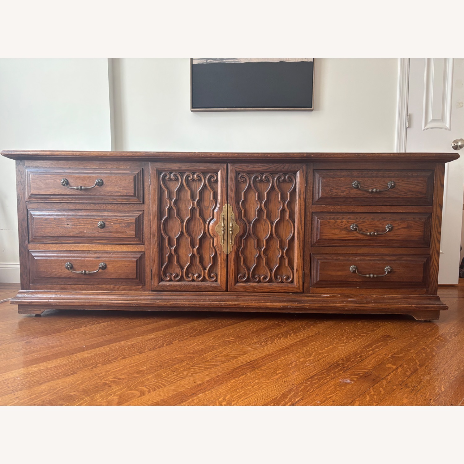 Vintage/Antique Finds Dark Brown Wood Sideboard - image-1