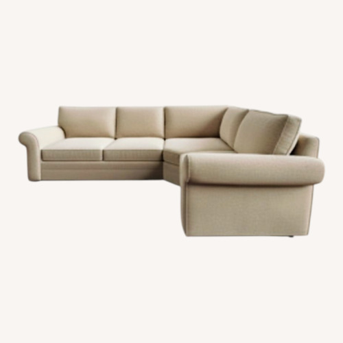 Used Pottery Barn Pierce Light Brown 3+ Piece Sectional for sale on AptDeco