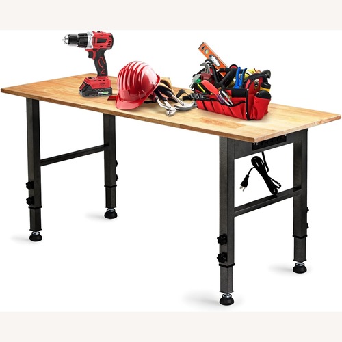 Used Adjustable Hardwood-Top Workbench with Outlet for sale on AptDeco