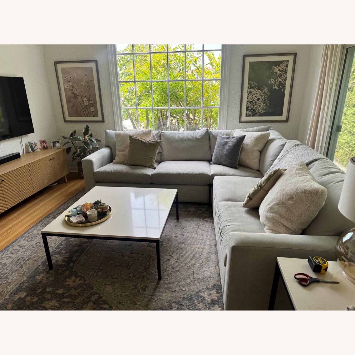 Crate & Barrel Axis 3-Piece L-Shaped Sectional Sofa - image-3