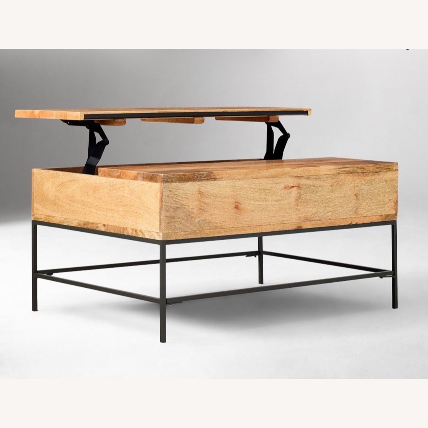 West Elm Industrial Solid Wood Storage Pop-Up Coffee Table - image-2