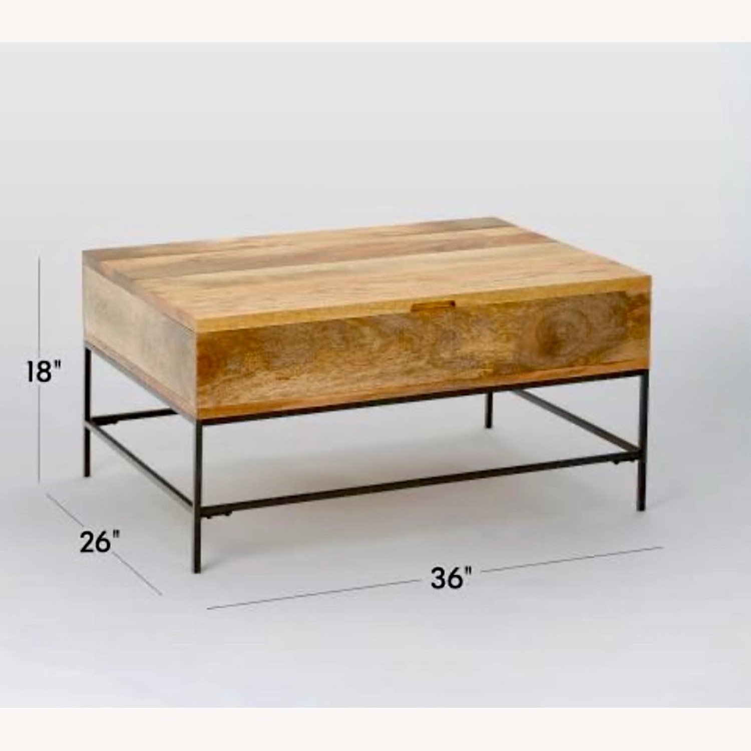 West Elm Industrial Solid Wood Storage Pop-Up Coffee Table - image-3
