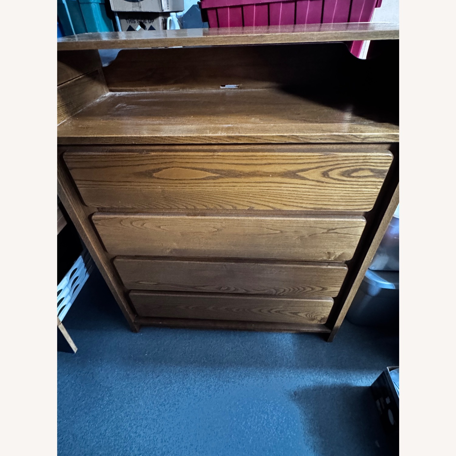 Dark Brown Wood Dresser - image-1