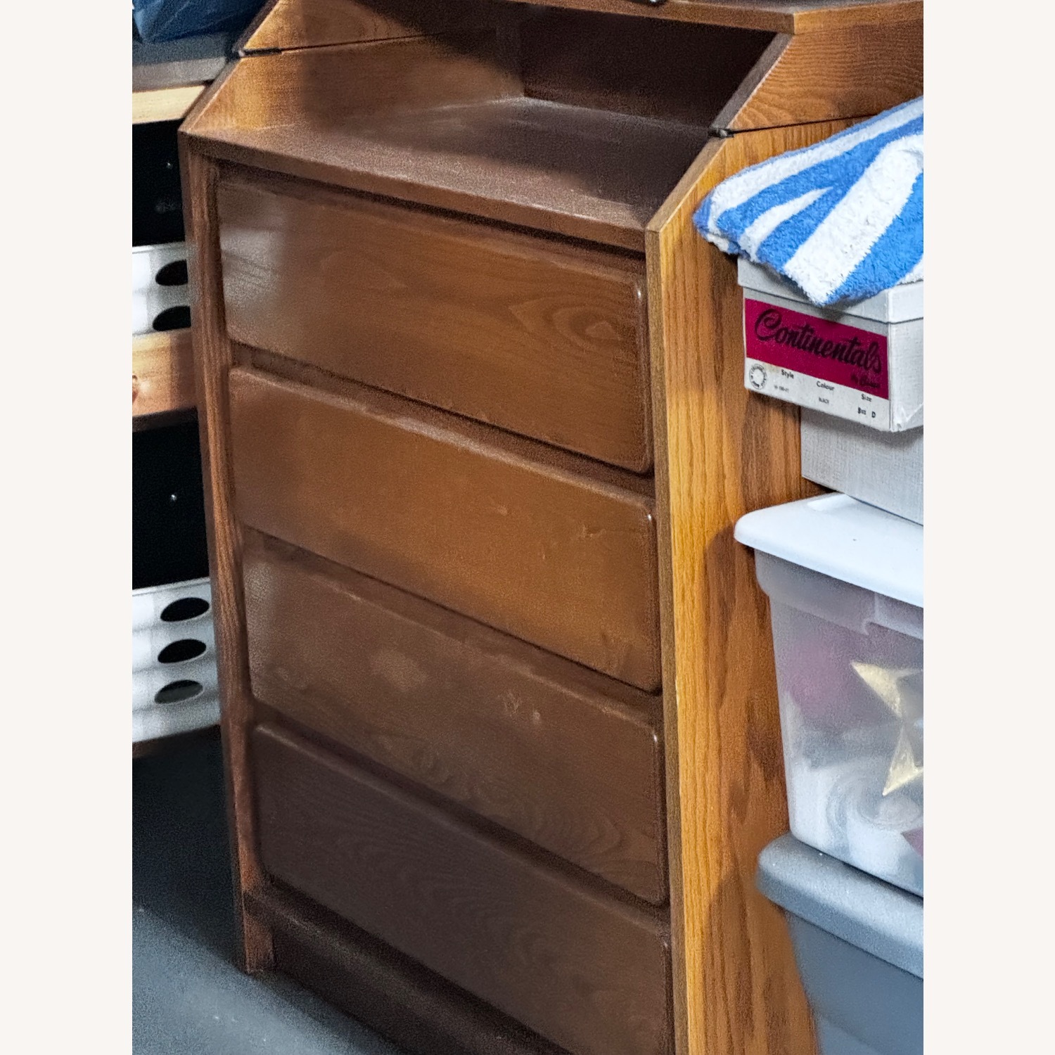 Dark Brown Wood Dresser - image-3