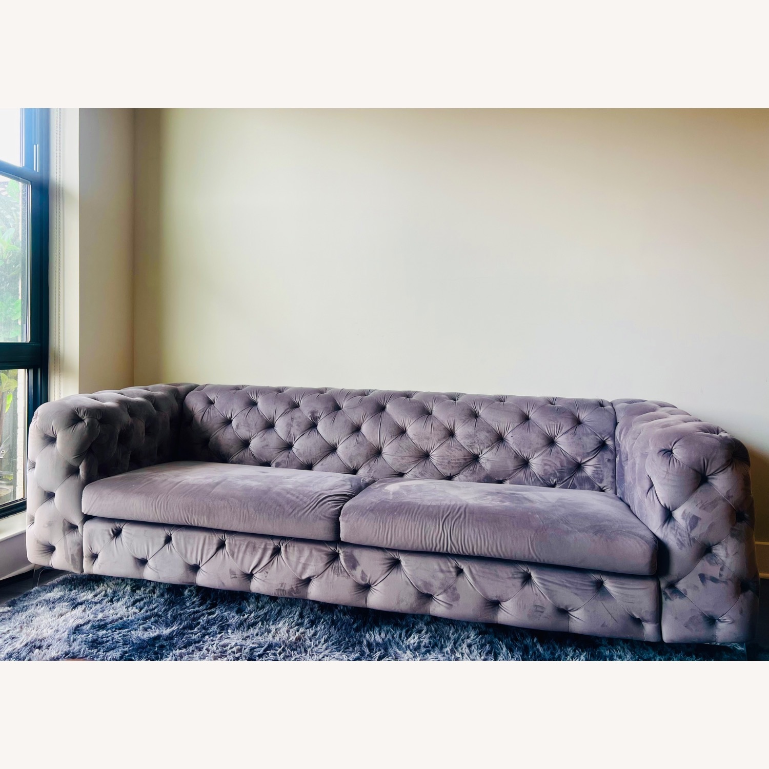 Light Gray Fabric 2 Seater Sofa - image-1