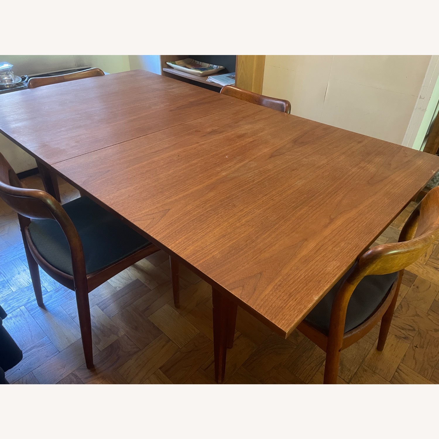 Vintage MCM Walnut Sideboard with Brass Trim - image-7