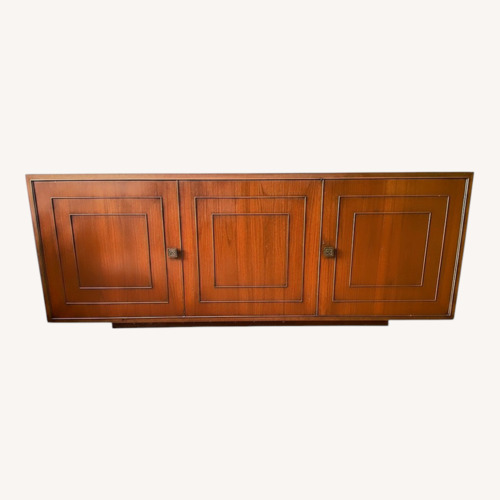 Used Vintage MCM Walnut Sideboard with Brass Trim for sale on AptDeco