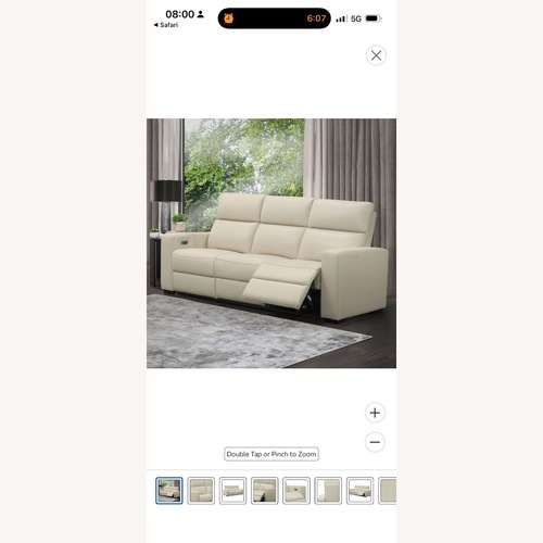 Used Costco Kramer Leather Power Reclining Sofa for sale on AptDeco