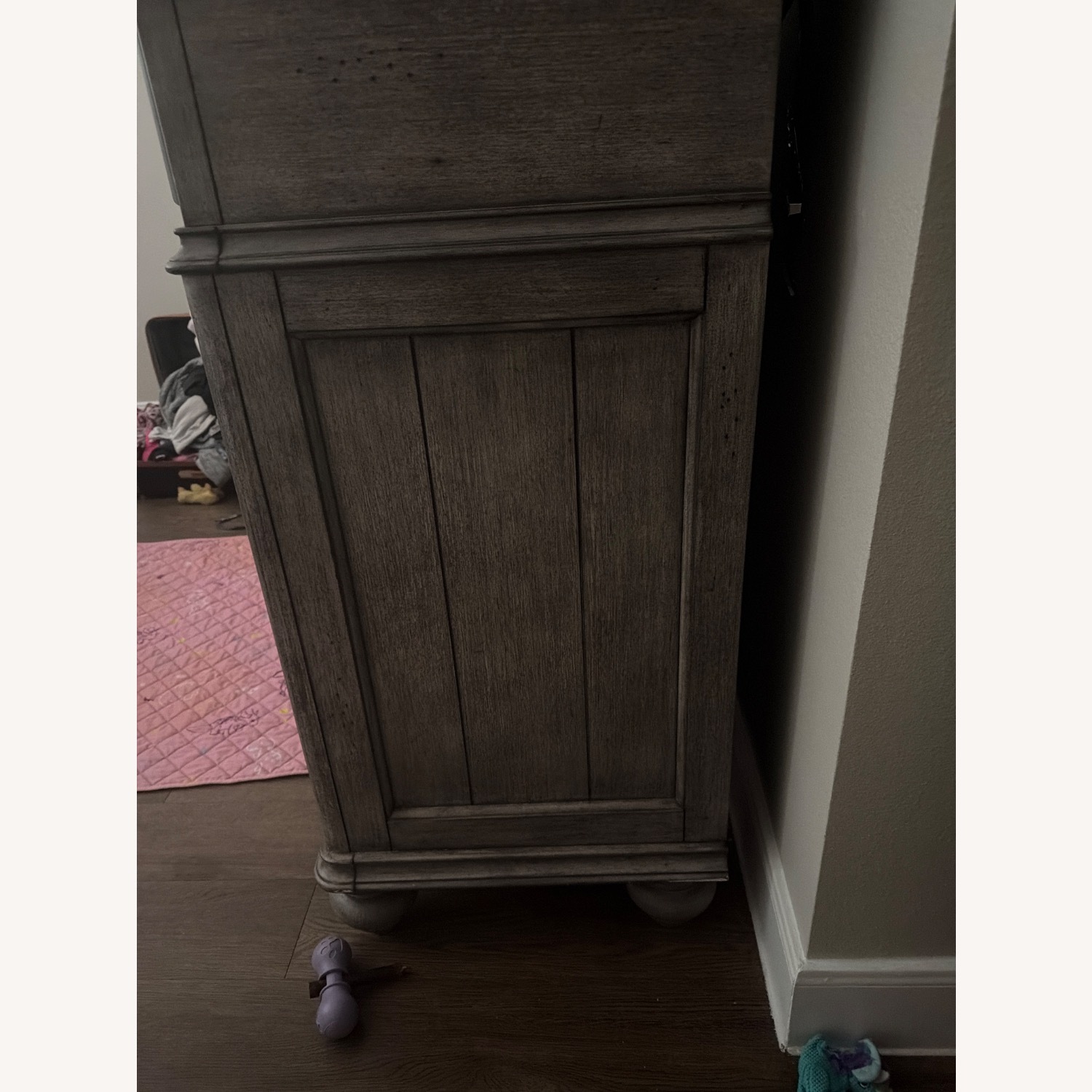Light Gray Wood Dresser - image-2