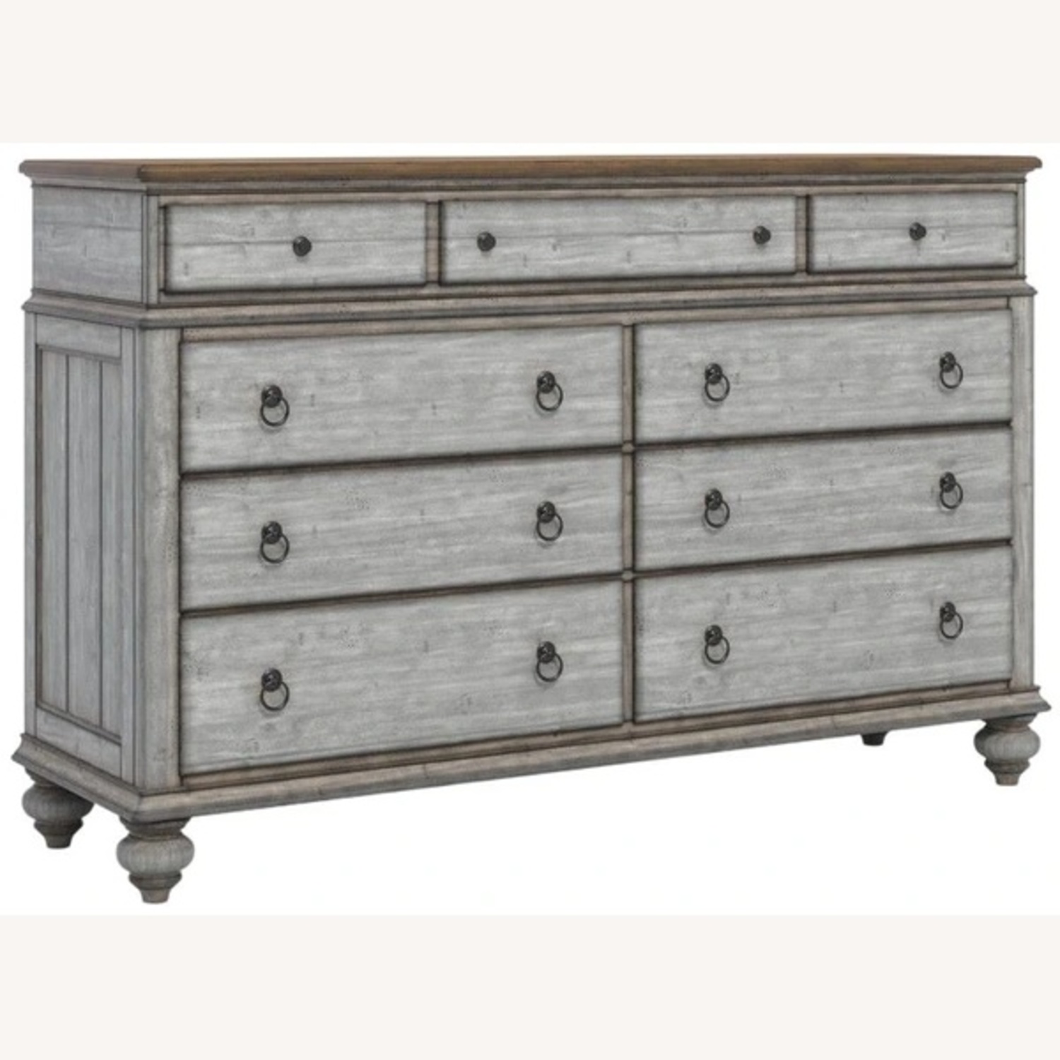 Light Gray Wood Dresser - image-4
