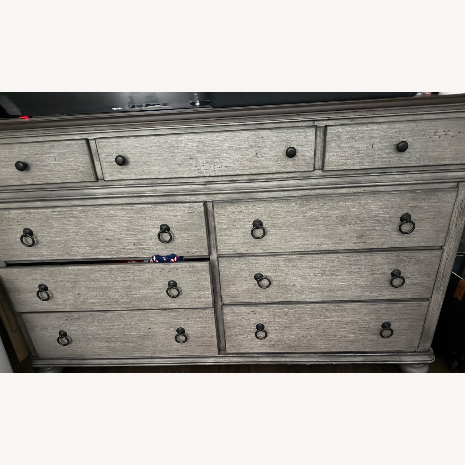 Light Gray Wood Dresser - image-1