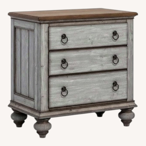 Used Gallery Furniture Light Gray Wood Nightstand for sale on AptDeco