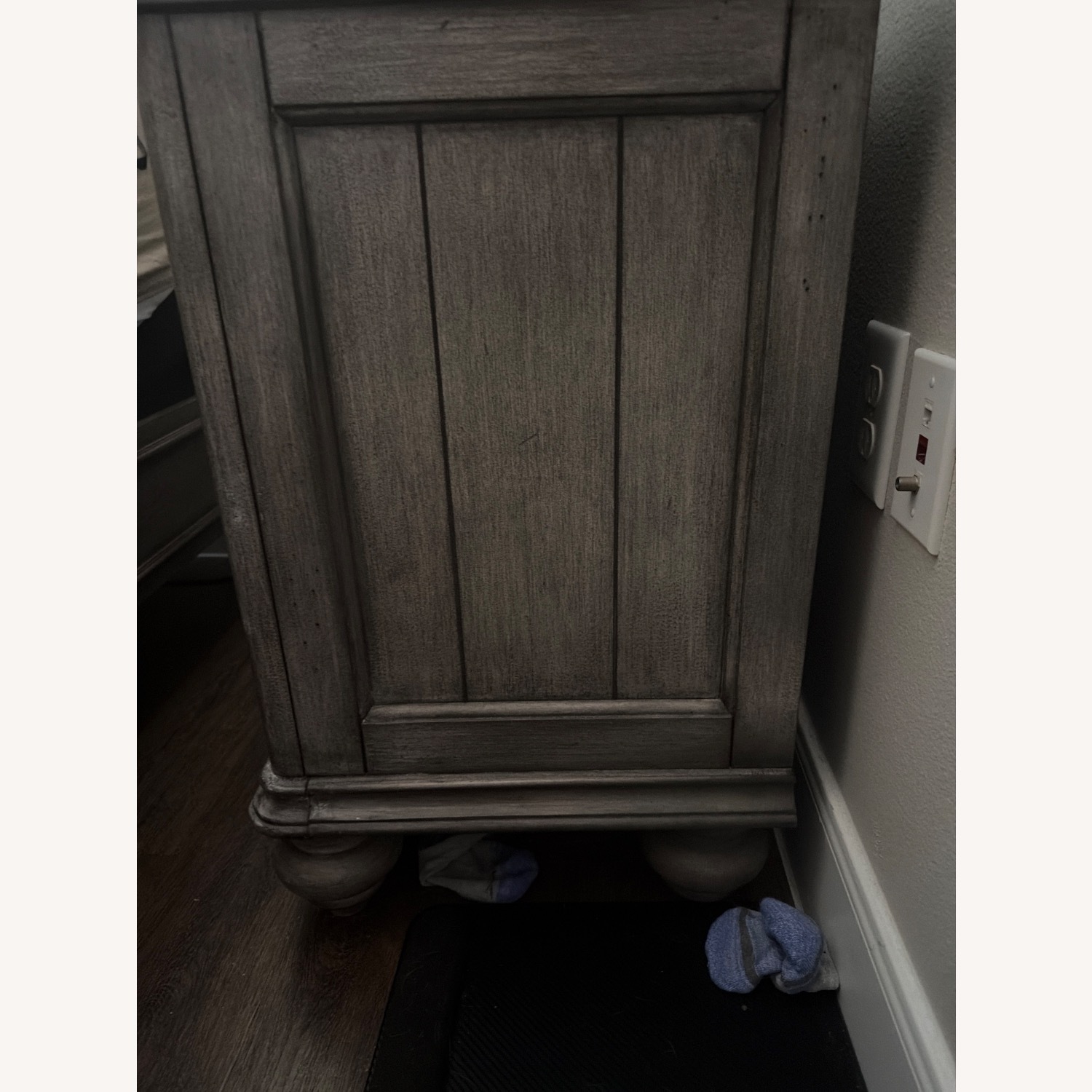 Gallery Furniture Light Gray Wood Nightstand - image-3
