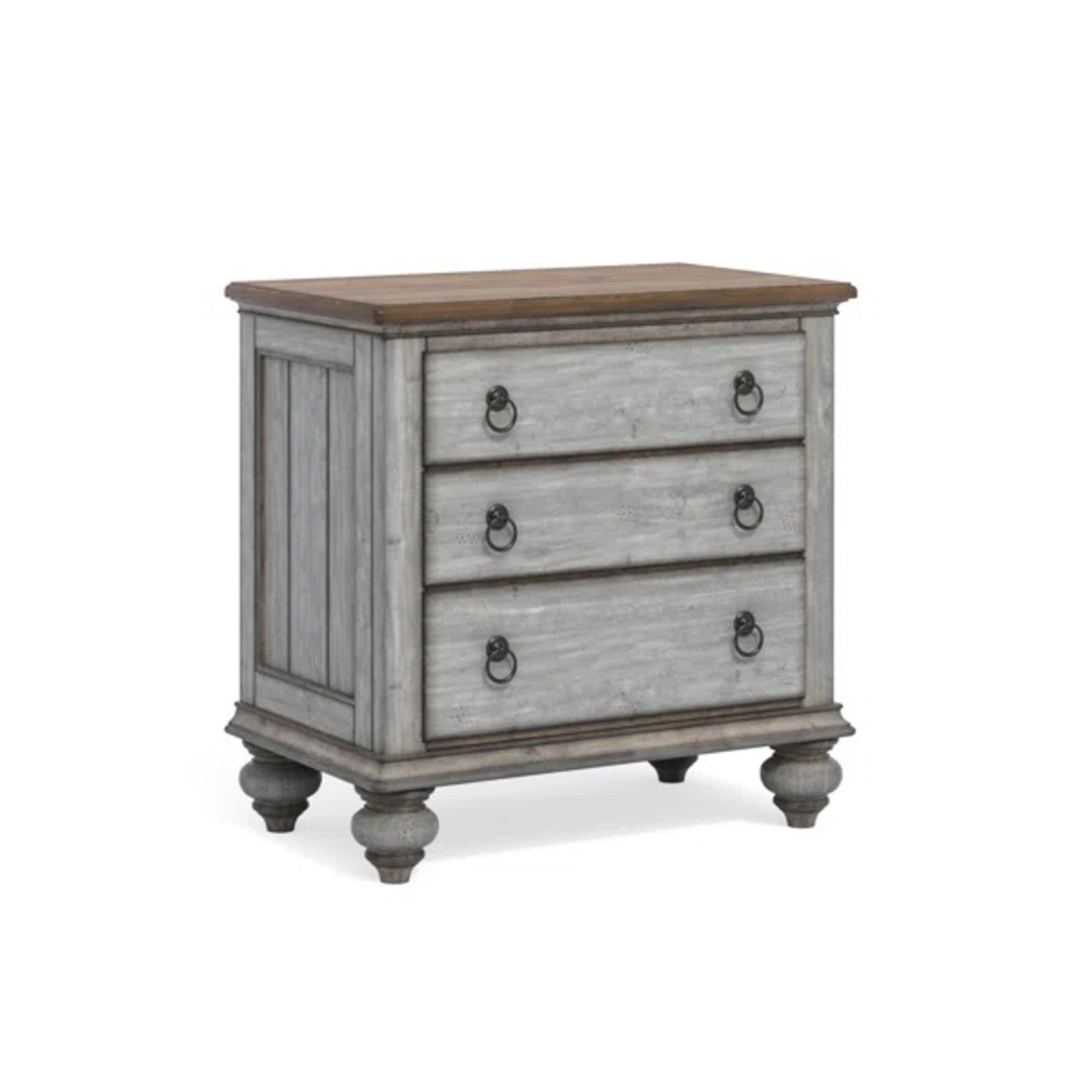 Gallery Furniture Light Gray Wood Nightstand - image-4
