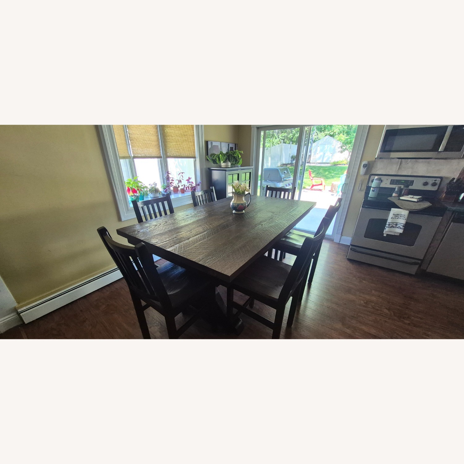 Vintage/Antique Dark Brown Wood Dining Table - image-3