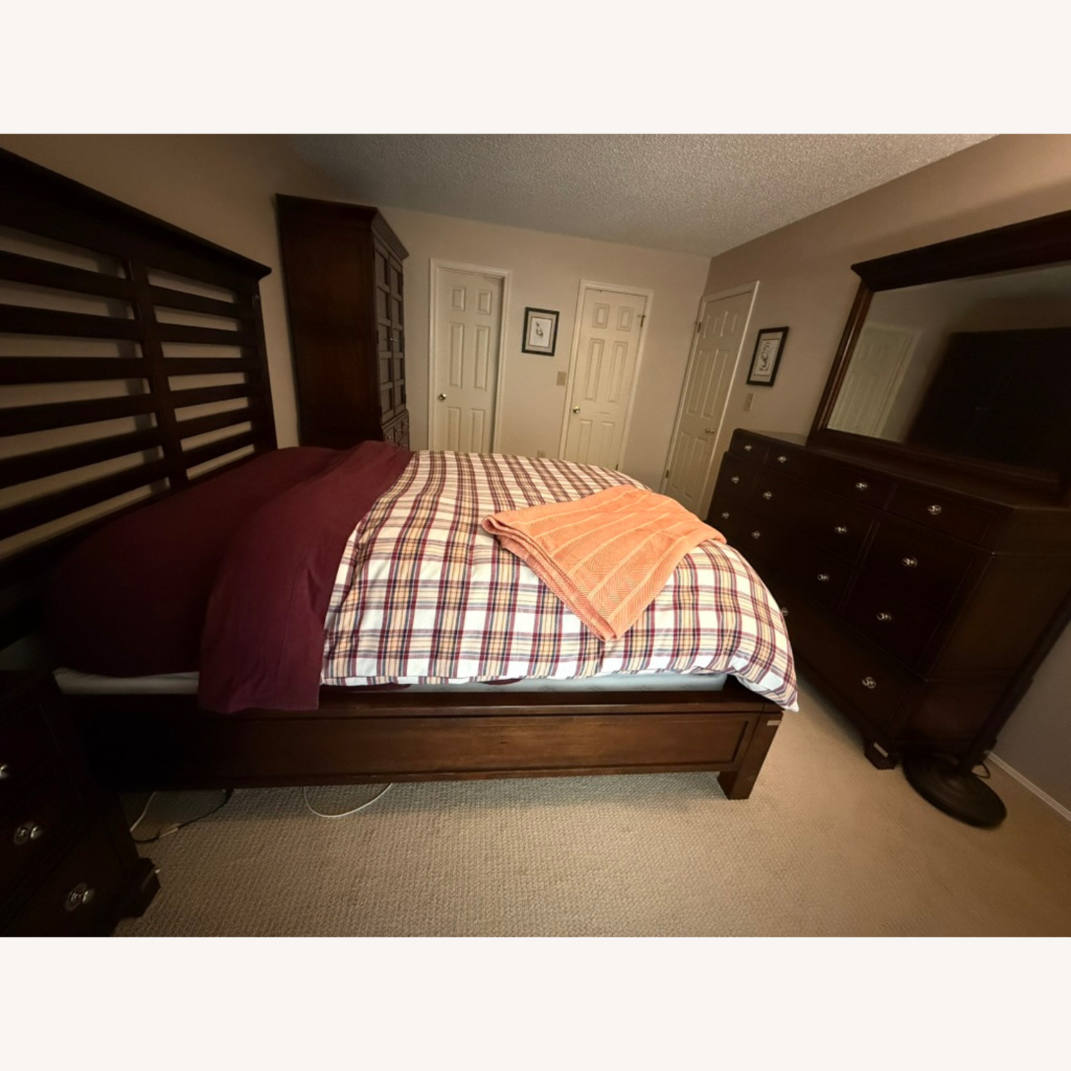 Macy's Tea Trade Dark Brown Wood Queen Bed - image-3