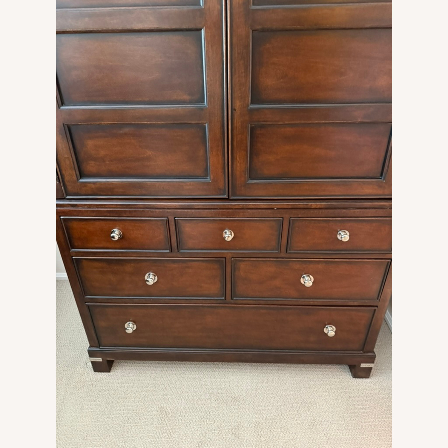 Macy's Dark Tea Trade Brown Wood Armoire - image-6