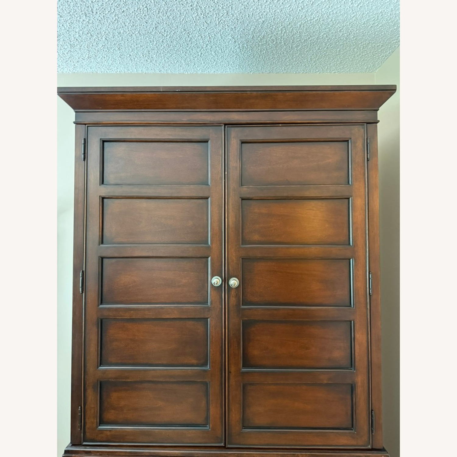 Macy's Dark Tea Trade Brown Wood Armoire - image-5