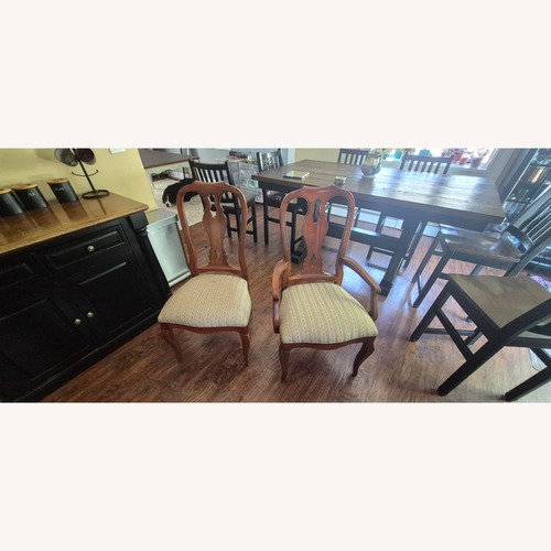 Used Ethan Allen Dark Brown Wood Dining Chairs for sale on AptDeco