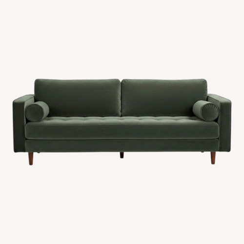 Used Article Sven 88” Tufted Velvet Sofa - Pacific Blue for sale on AptDeco