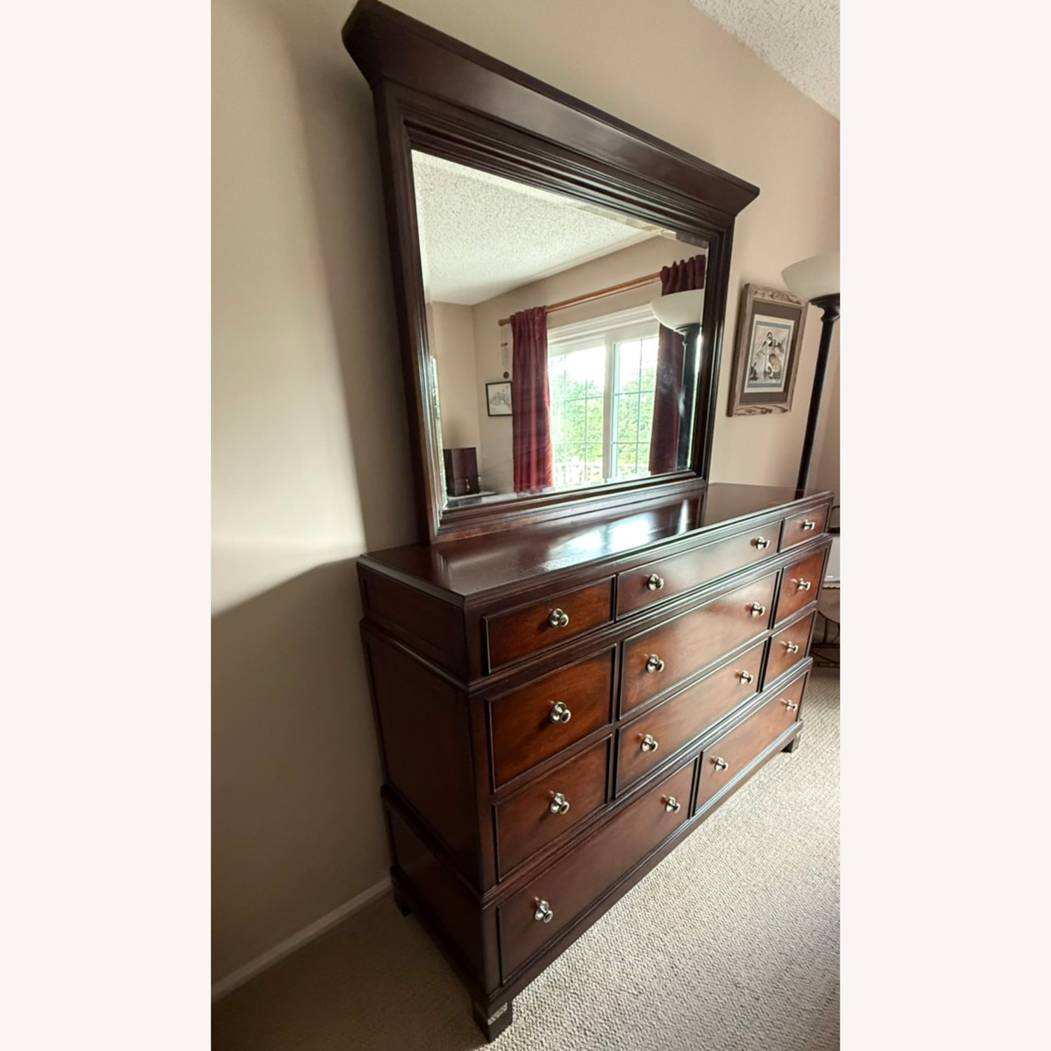 Macy's Tea Trade Dark Brown Wood Dresser and Mirror - image-3