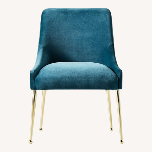 Used Anthropologie Blue Velvet Dining Chairs for sale on AptDeco
