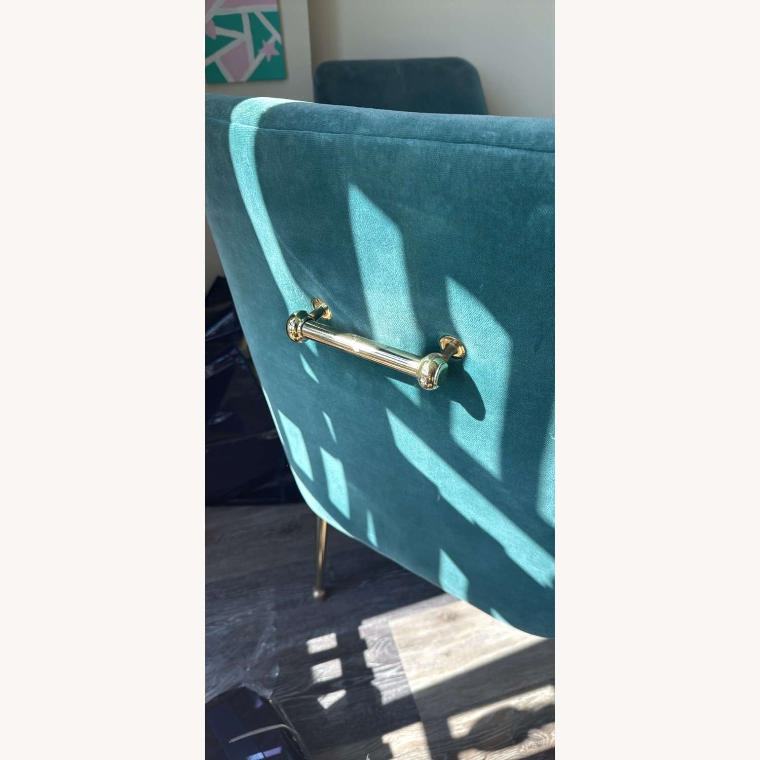 Anthropologie Blue Velvet Dining Chairs - image-2