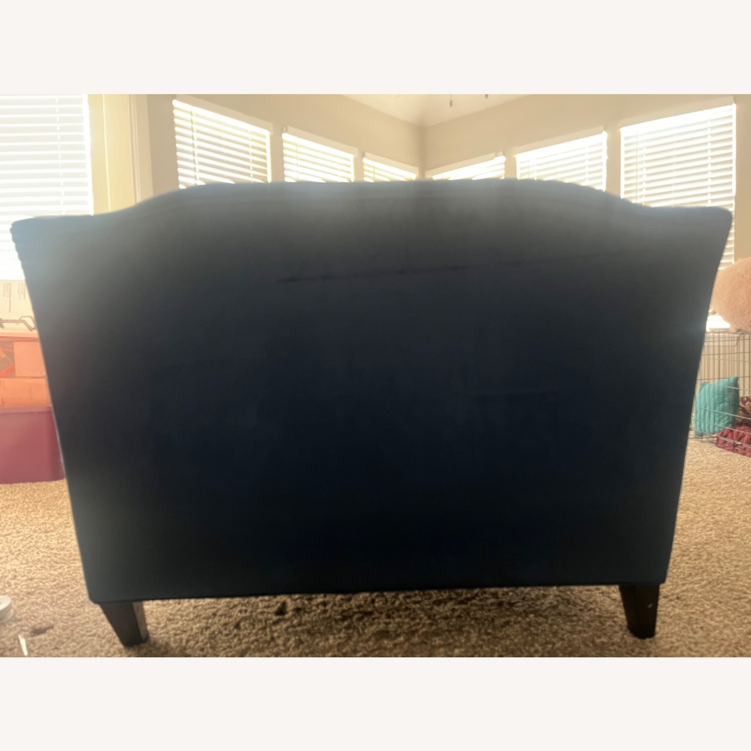 Blue Suede Loveseat - image-2