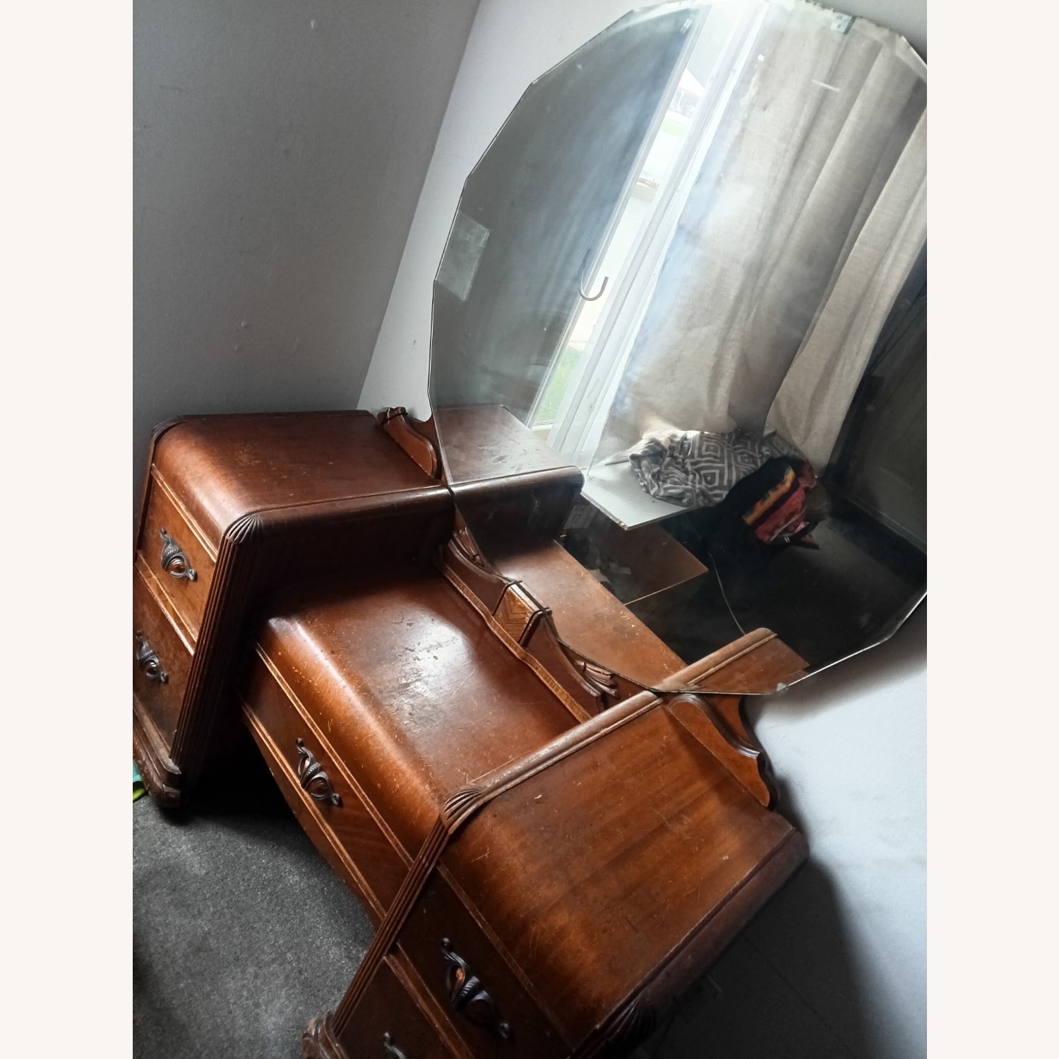 Vintage/Antique Dark Brown Wood Changing Table - image-2