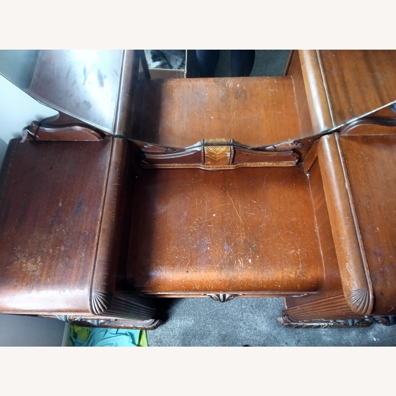 Vintage/Antique Dark Brown Wood Changing Table - image-4