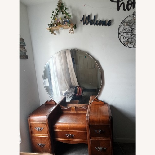 Used Vintage/Antique Dark Brown Wood Changing Table for sale on AptDeco