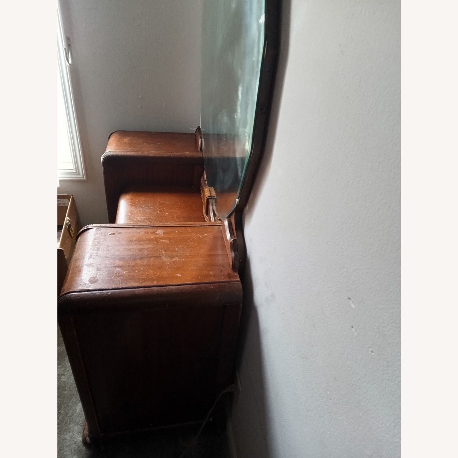 Vintage/Antique Dark Brown Wood Changing Table - image-3