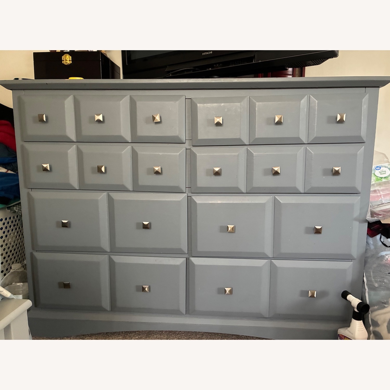 Light Gray Wood Dresser - image-2