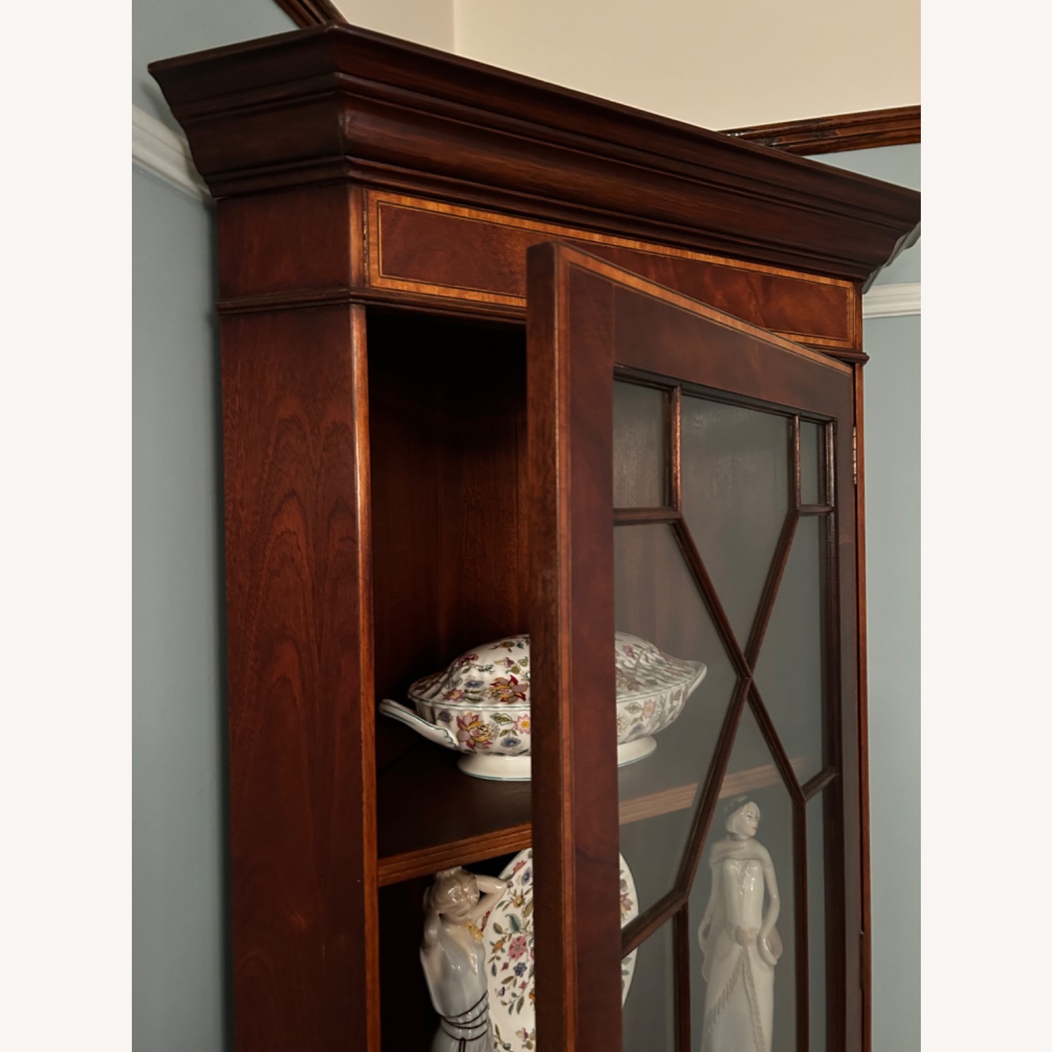 Vintage Wood Corner Wall Unit - image-9