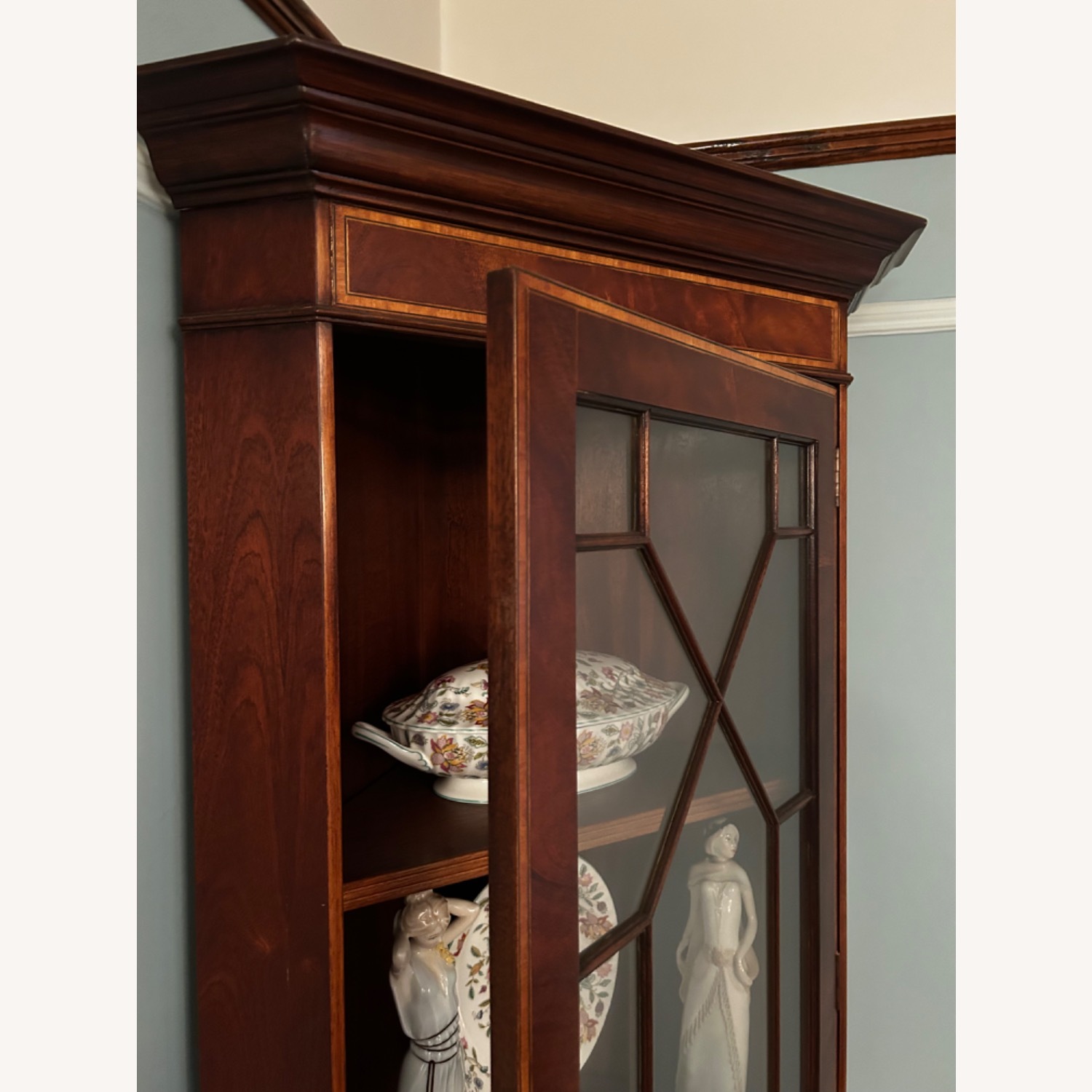 Vintage Wood Corner Wall Unit - image-7
