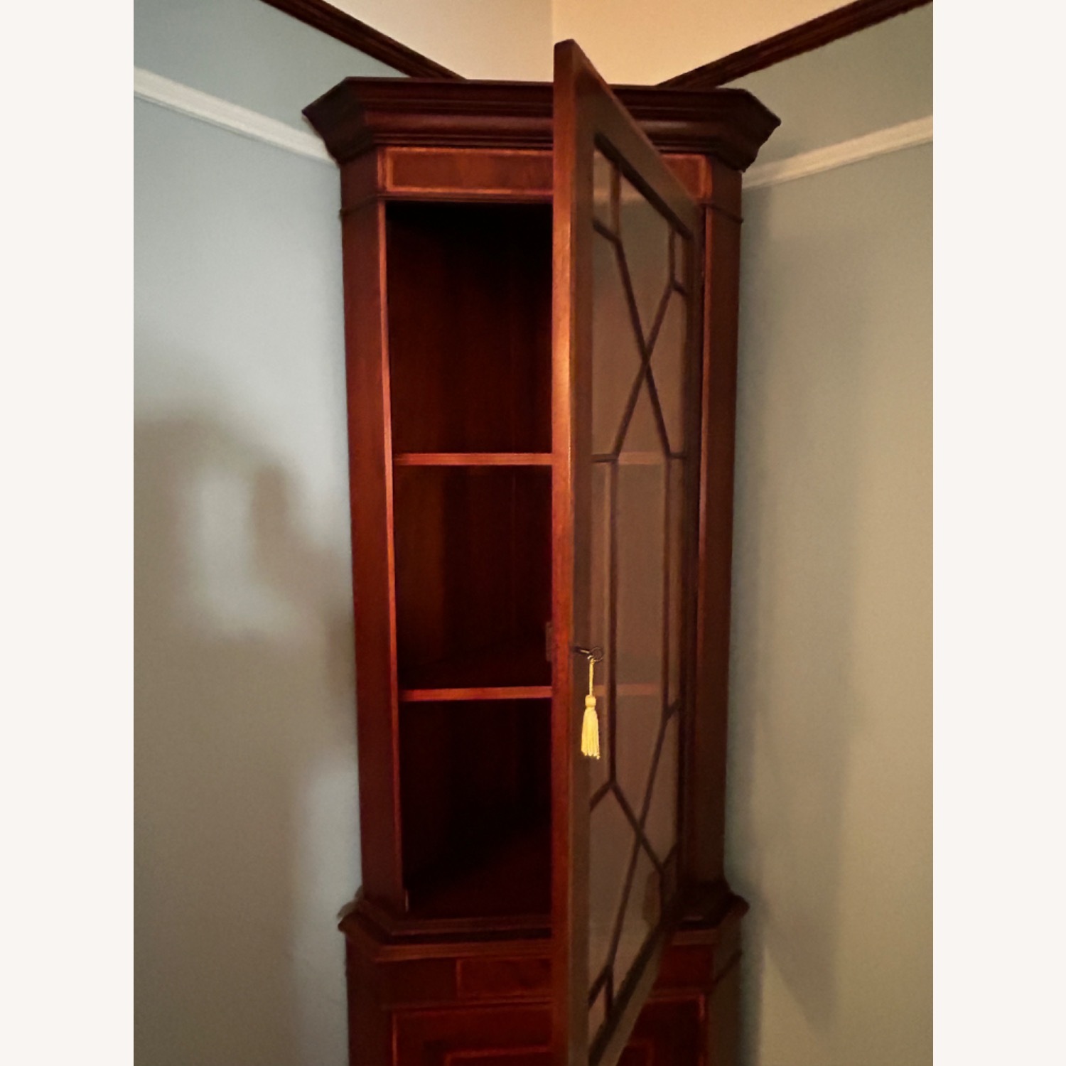 Vintage Wood Corner Wall Unit - image-2