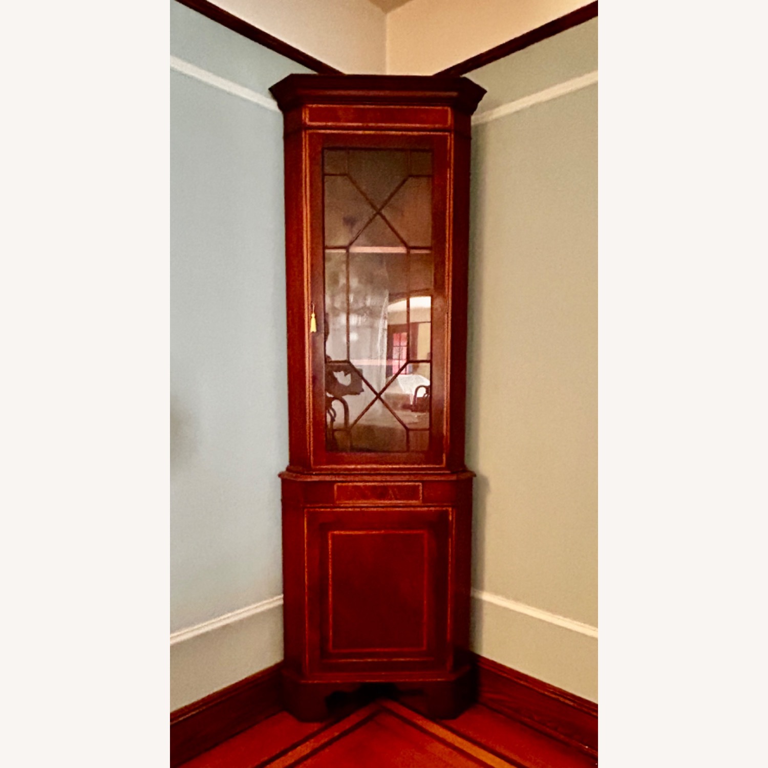 Vintage Wood Corner Wall Unit - image-1