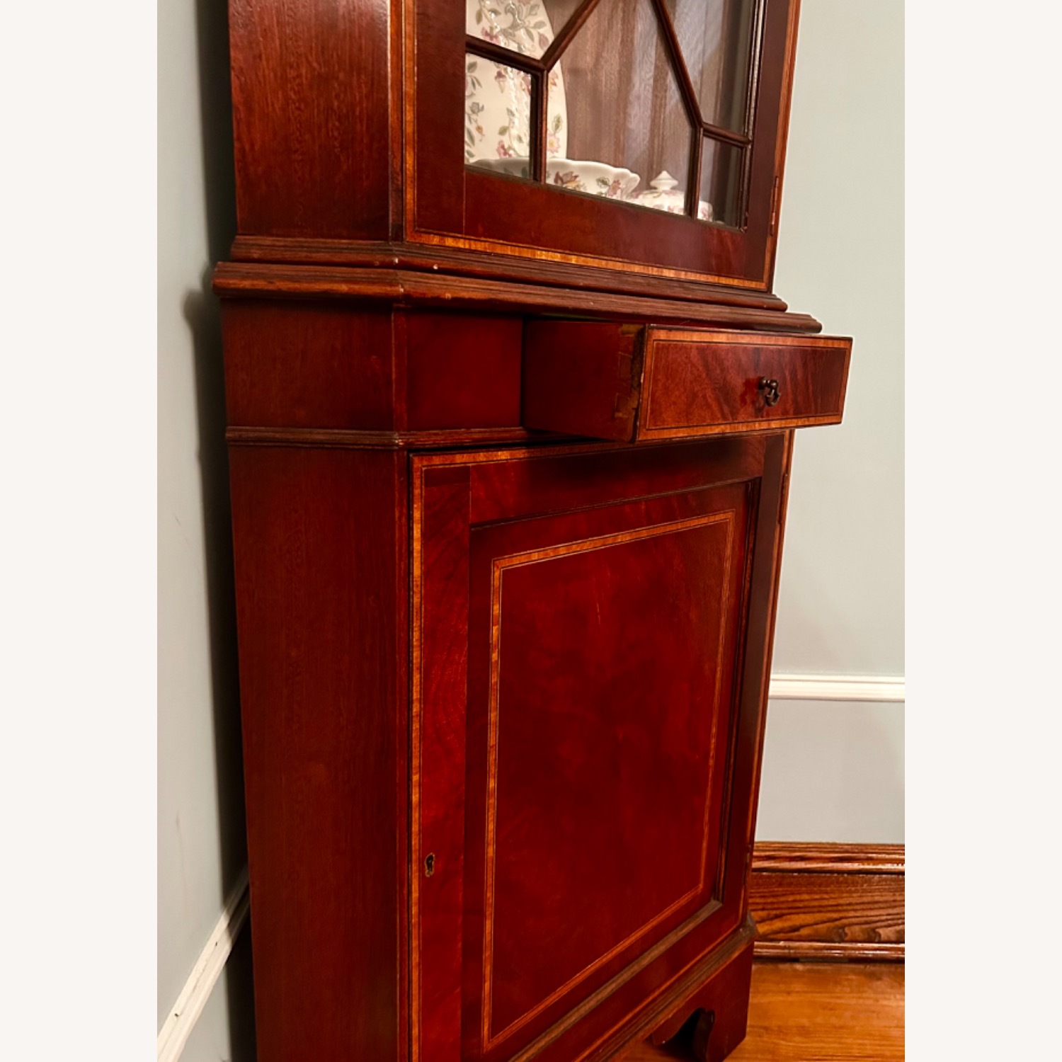 Vintage Wood Corner Wall Unit - image-4