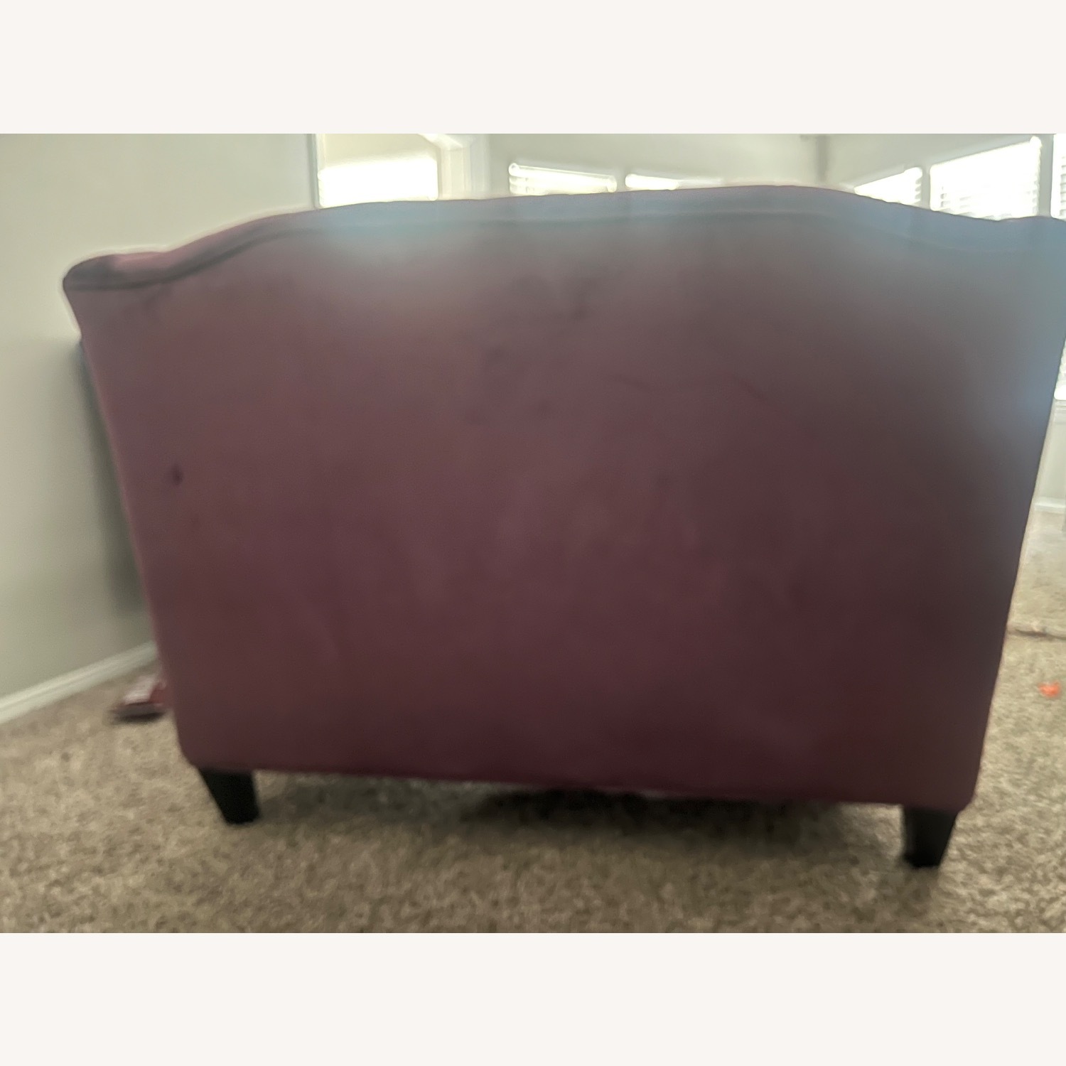 Purple Suede Loveseat - image-2