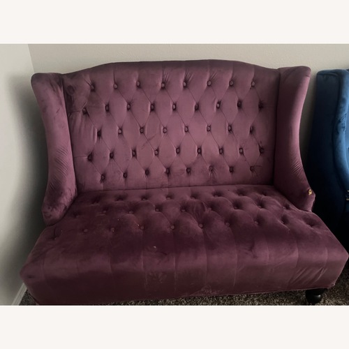 Used Purple Suede Loveseat for sale on AptDeco