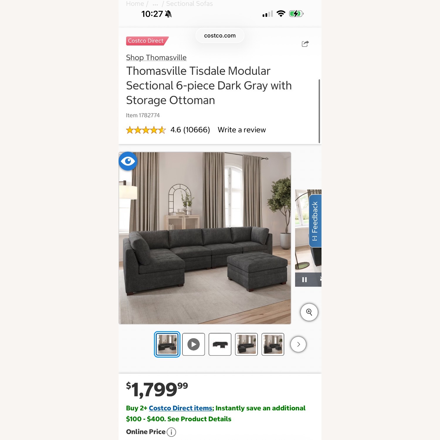 Thomasville 6 Piece Modular Sectional - image-7