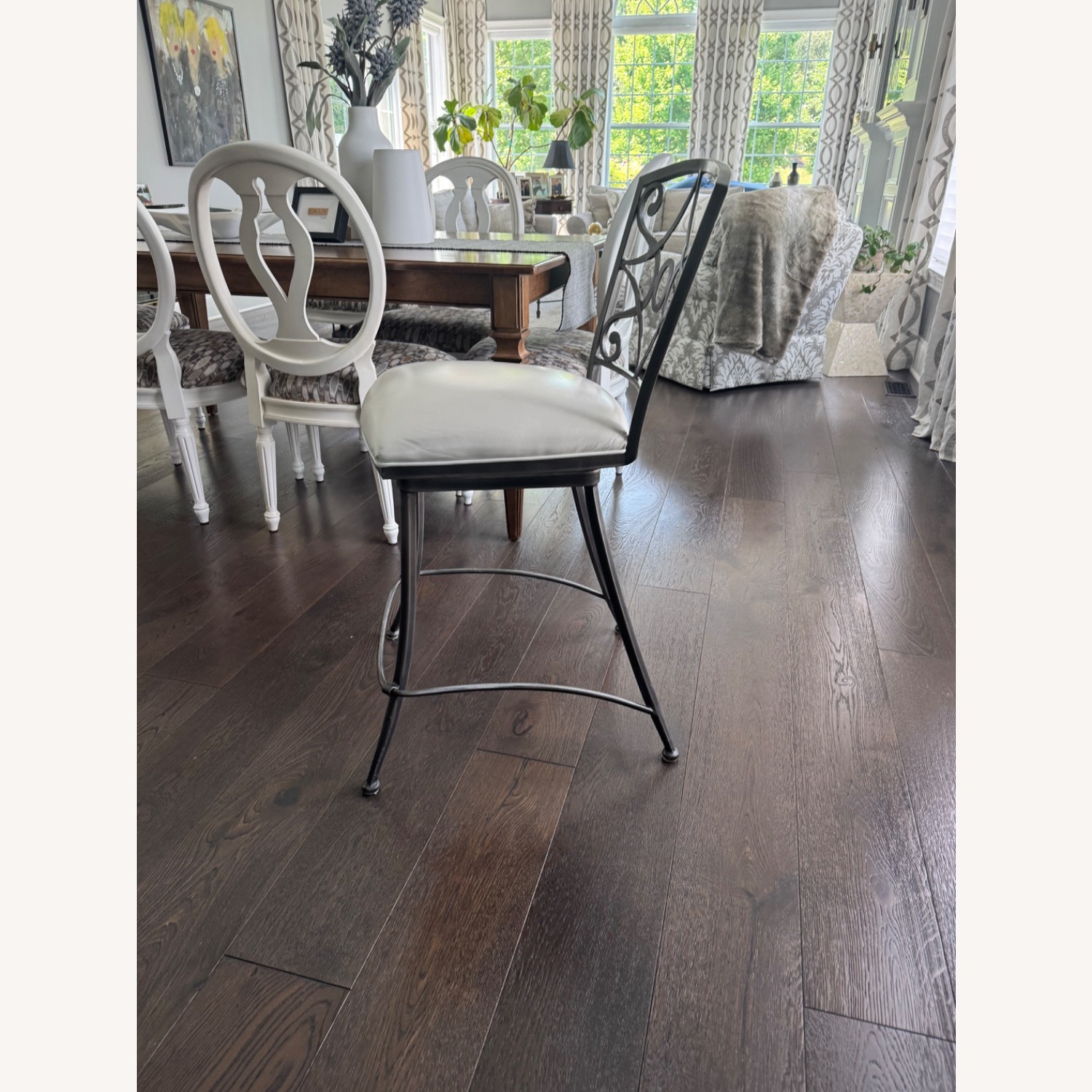 Three Ethan Allen Swivel Barstools - image-3