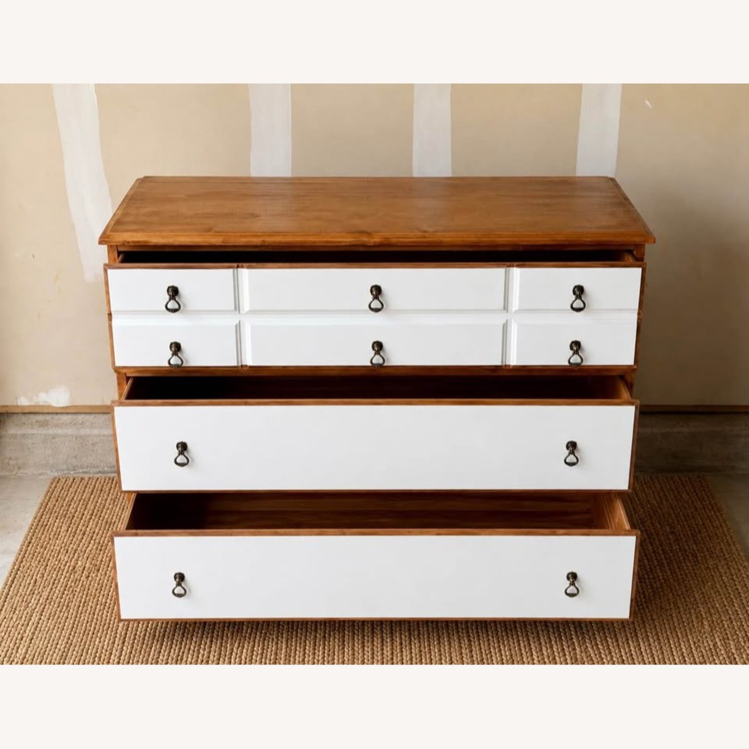 Vintage Solid Wood 3 Drawer Dresser Refinished - image-5