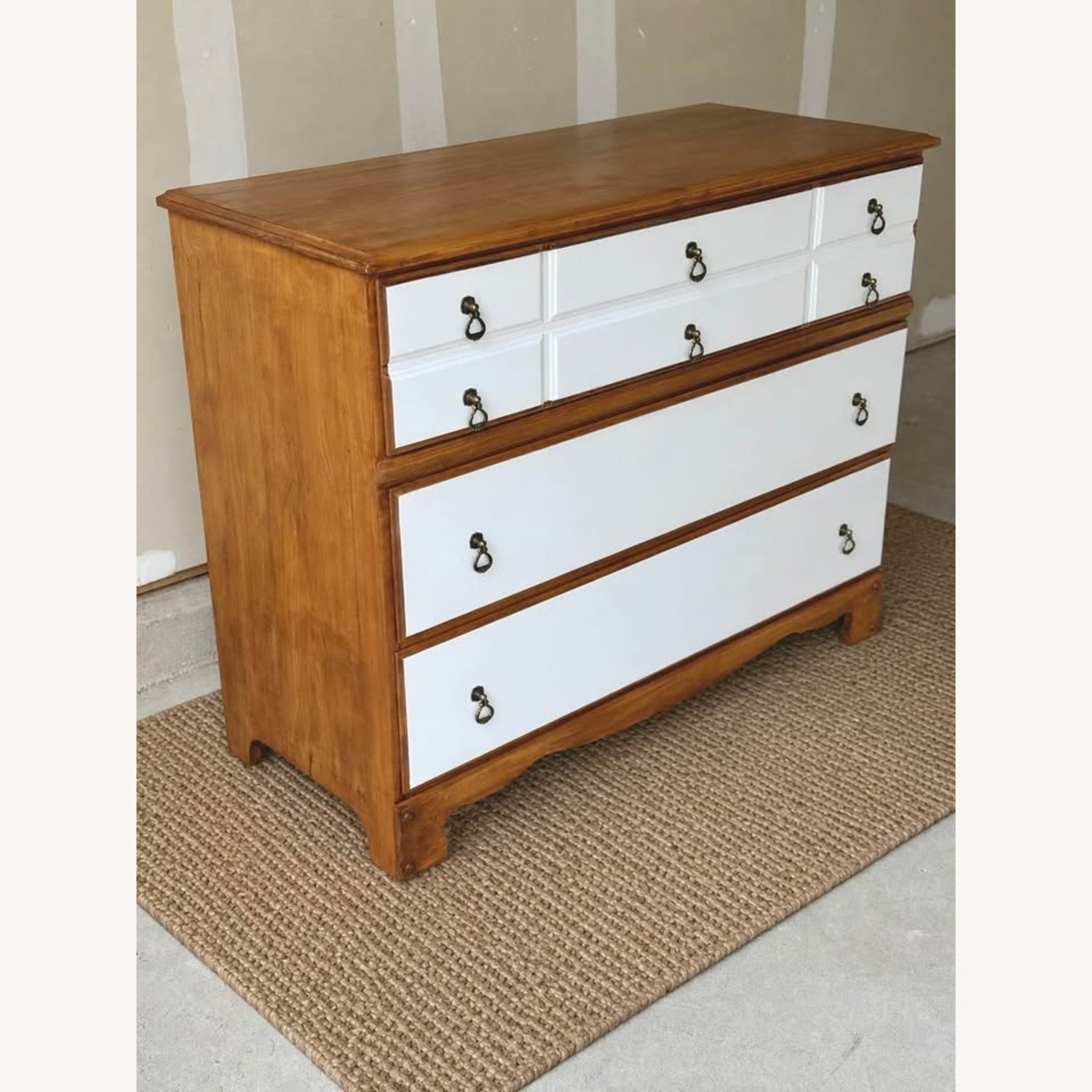 Vintage Solid Wood 3 Drawer Dresser Refinished - image-4