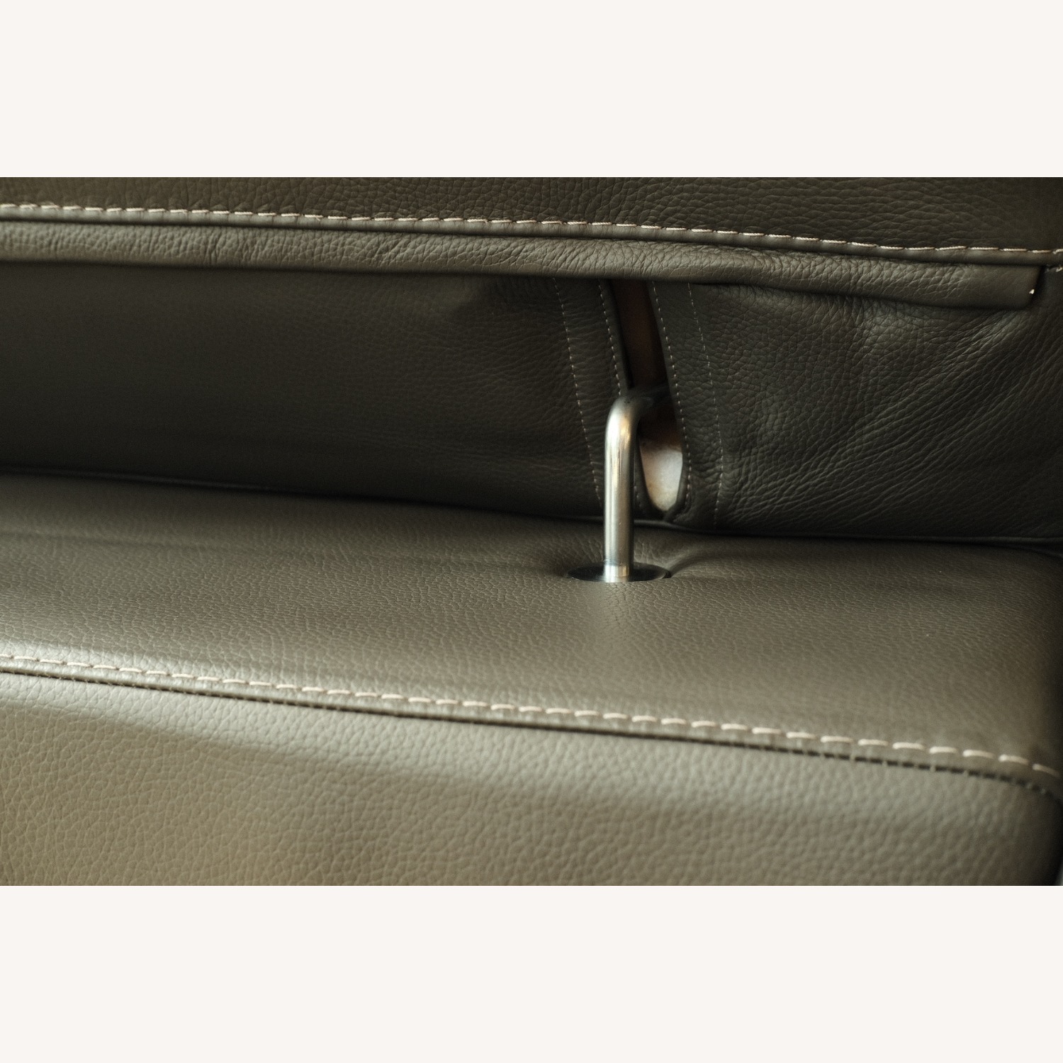 Italian Leather 2-Seat Sofa, Adjustable Headrests - image-7