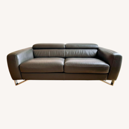 Used Italian Leather 2-Seat Sofa, Adjustable Headrests for sale on AptDeco