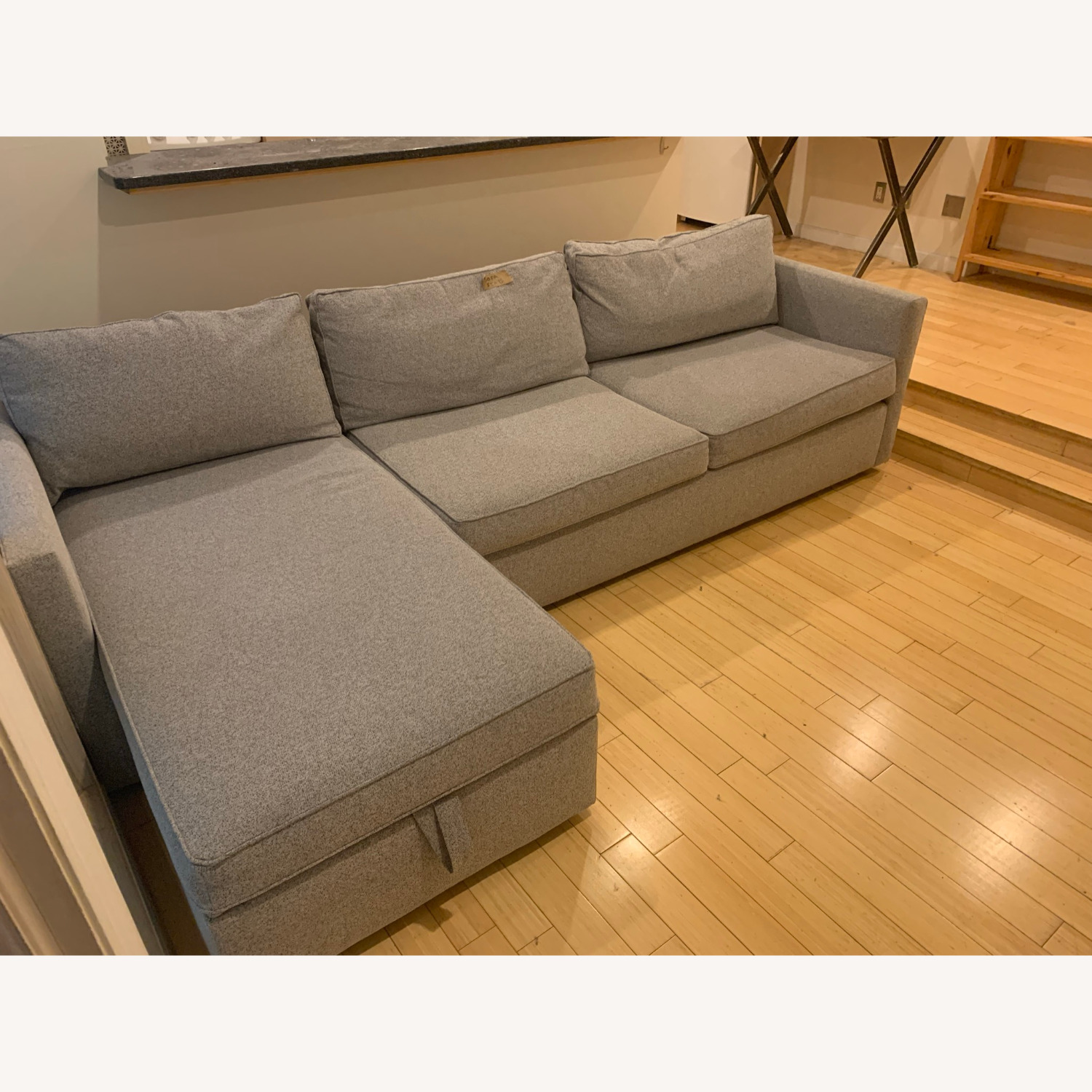 West Elm Harris Light Gray 2 Piece Sectional - image-3